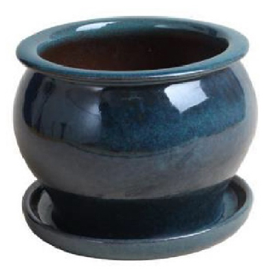 227359 4 in. Studio Pot, Drip Blue