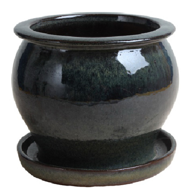 227362 4 in. Studio Pot, Drip Green