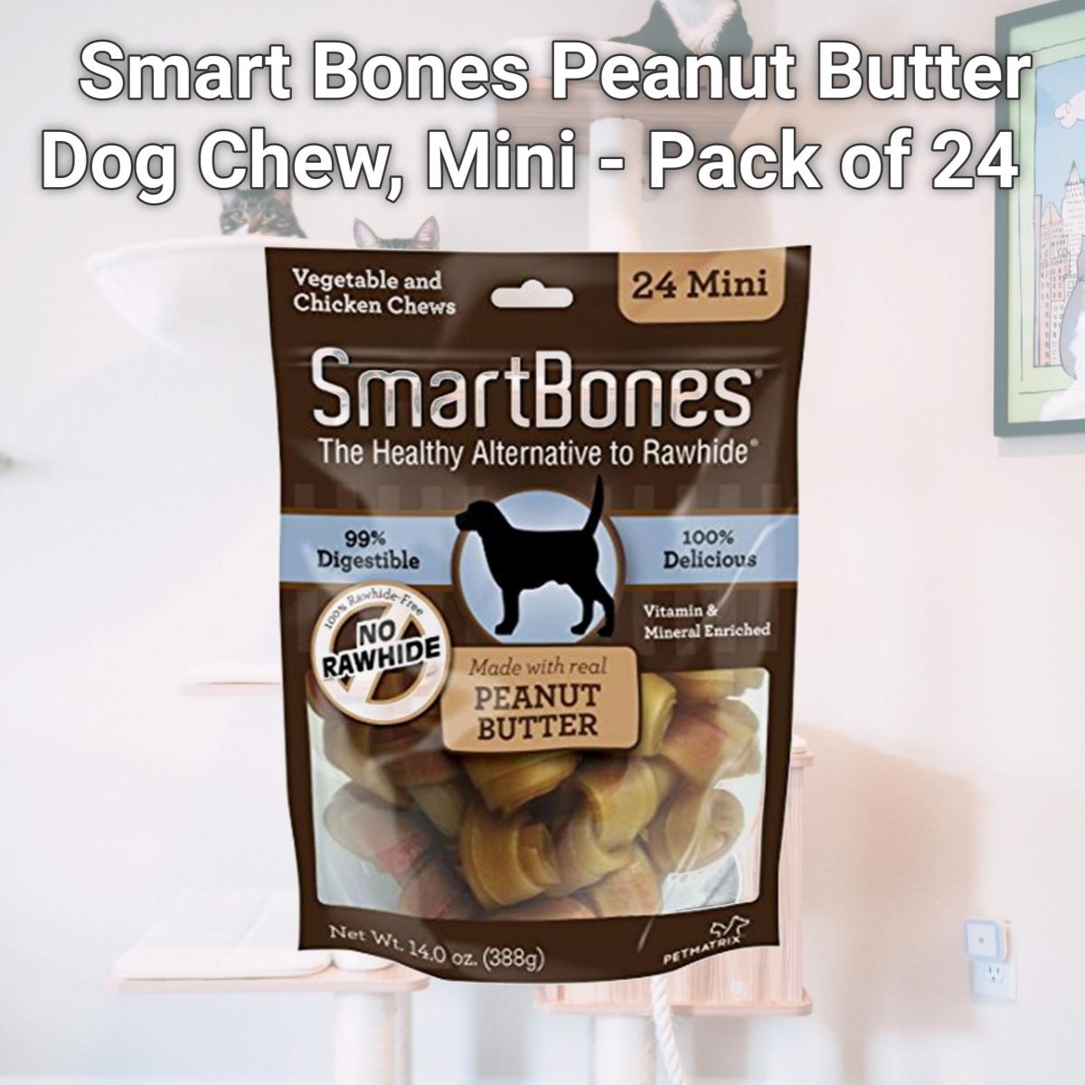 Picture of Spectrum Brands Pet 236132 Smart Bones Peanut Butter Dog Chew, Mini - Pack of 24