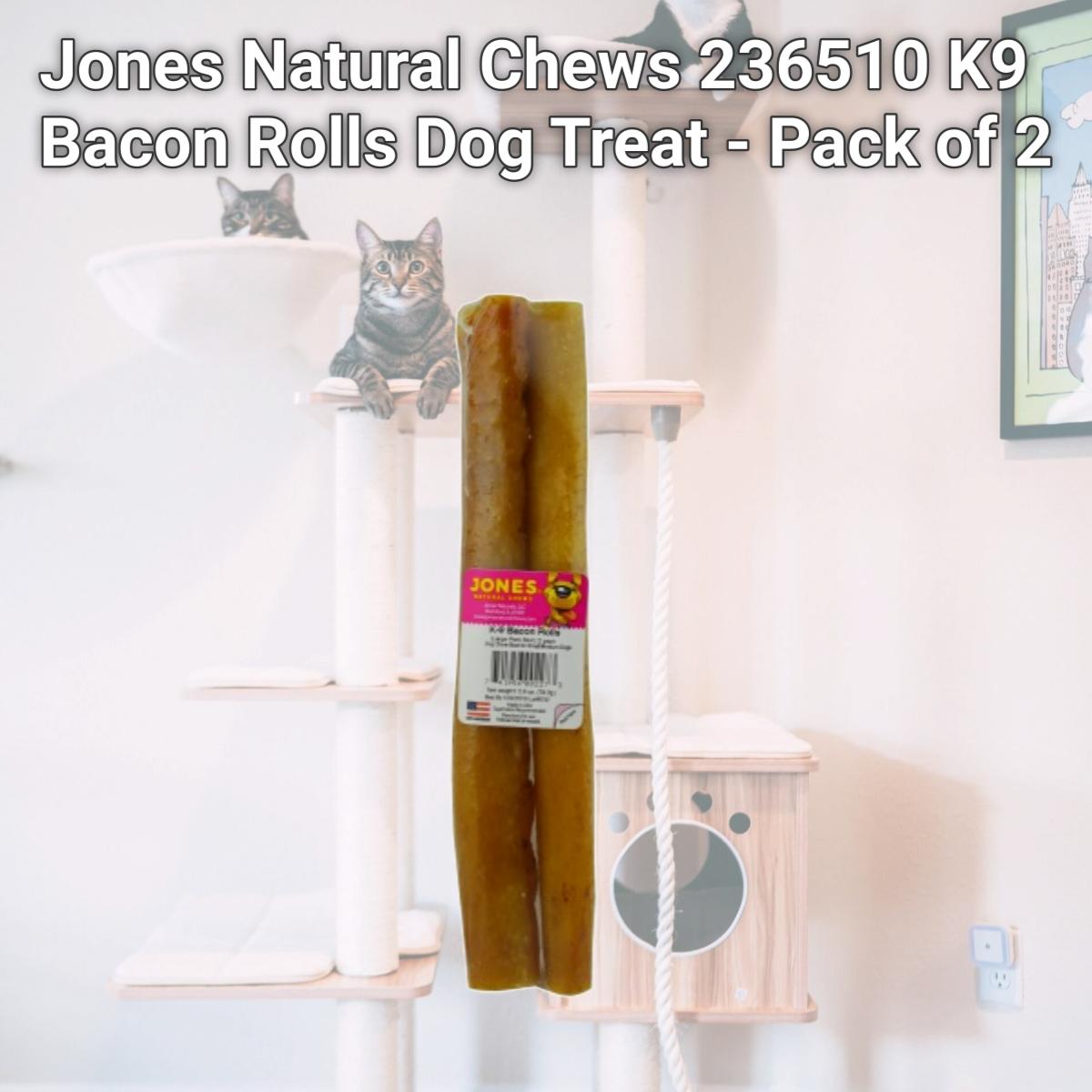 Picture of Jones Natural Chews 236510 K9 Bacon Rolls Dog Treat - Pack of 2