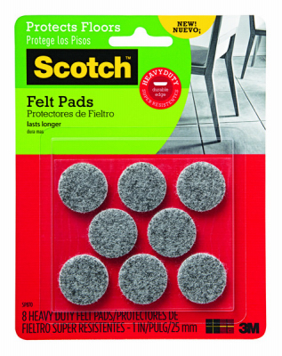 Picture of 3M 236667 1 in. Round Felt Pads&#44; Gray - 8 Count