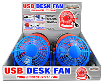 Picture of Shawshank LEDz 238448 USB Desk Fan 360 deg Adjustable Angle with 4 in. Fan Blade