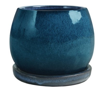 8 in. Aque Blue Artisan Pot