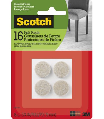 Picture of 3M 236640 0.75 in. Scotch Beige Round Felt Pads - 16 Count