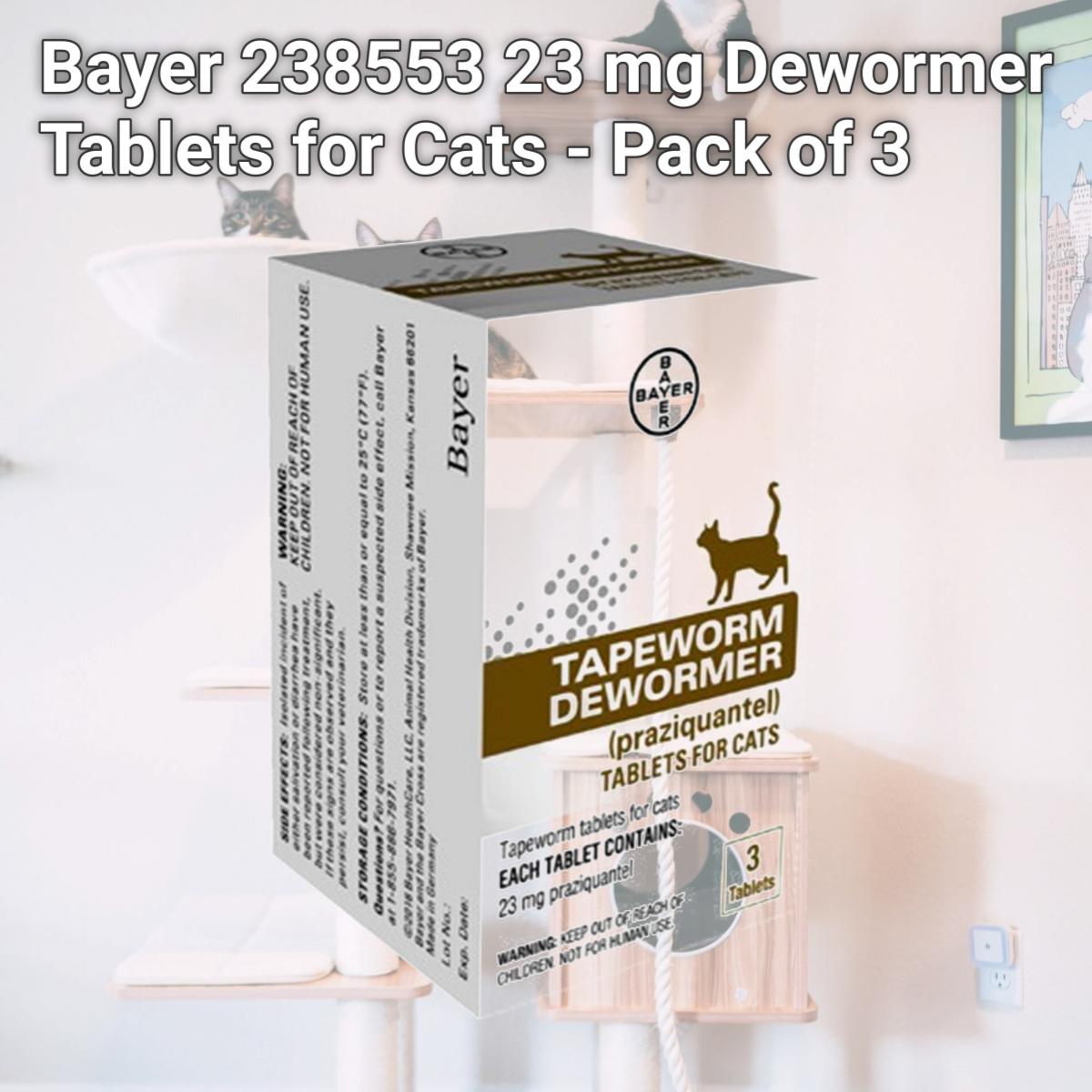Picture of Bayer 238553 23 mg Dewormer Tablets for Cats - Pack of 3