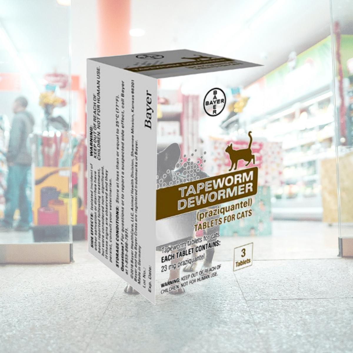 Picture of Bayer 238553 23 mg Dewormer Tablets for Cats - Pack of 3