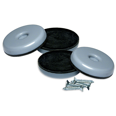 1.5 in. TruGuard Round Sliders with Screws, Gray Blue - Pack of 4