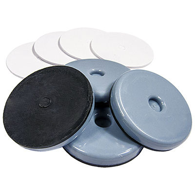 1.87 in. TruGuard Round Sliders with Adhesive, Gray Blue - Pack of 4
