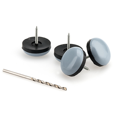 0.87 in. TruGuard Round Nail on Sliders, Gray Blue - Pack of 4