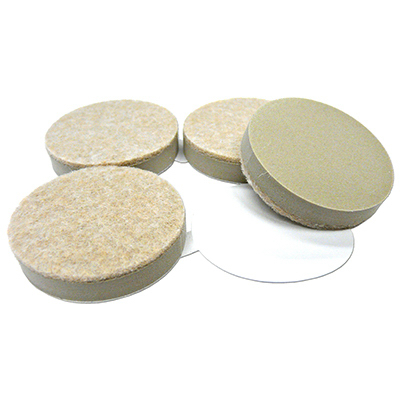 235698 1.5 in. TruGuard Round Self Leveling Heavy Duty Self Adhesive Felt Pads, Tan - Pack of 4
