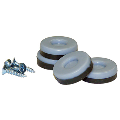 235716 1 in. TruGuard Round Sliders with Screws, Gray Blue - Pack of 4