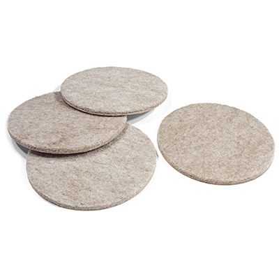 235728 3 in. TruGuard Round Heavy Duty Self Adhesive Felt Pads, Tan - Pack of 4