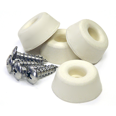 235735 1 in. TruGuard Screw On Rubber Bumpers, Almond - Pack of 4