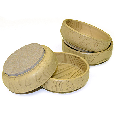 235737 2.37 in. TruGuard Inside Diameter Wood Grain Furniture Felt Cups, Pack of 4