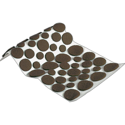 TruGuard Round Adhesive Felt Pads, Brown - Pack of 48