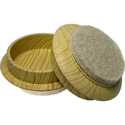235857 0.75 in. TruGuard Wood Grain Furniture Cups, Pack of 4