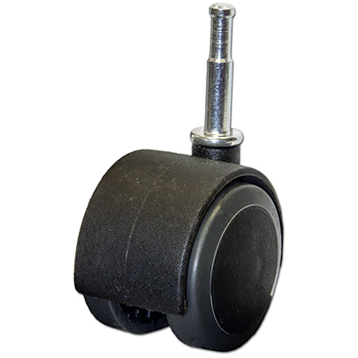 2 in. TruGuard Soft Tread Dual Wheel Caster with Wood Stem, Black with Gray - Pack of 2