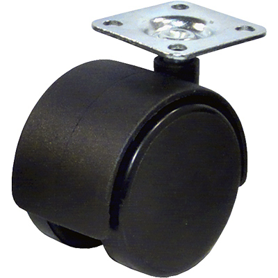2 in. TruGuard Dual Wheel Caster, Black - Pack of 2
