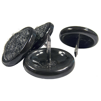 235868 1 in. TruGuard Gold Carpet Base Round Nail On Glides, Gray - Pack of 4