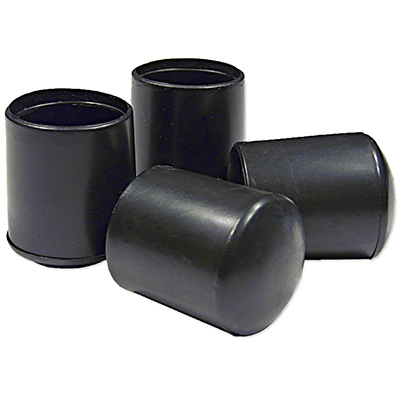 235890 0.75 in. TruGuard Vinyl Leg Tip, Black - Pack of 4