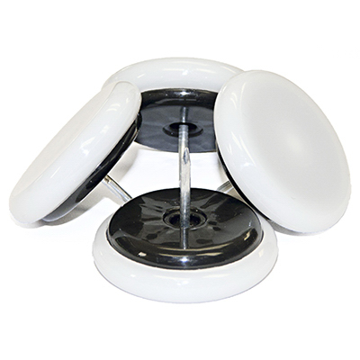 235894 1.5 in. TruGuard White Plastic Base Round Nail on Cushioned Glides, Gold - Pack of 4