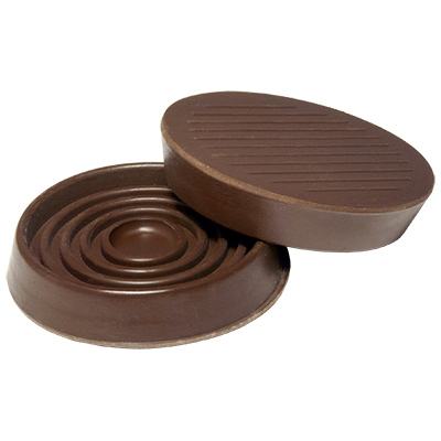 235944 1.75 in. TruGuard Round Rubber Cup, Brown - Pack of 4