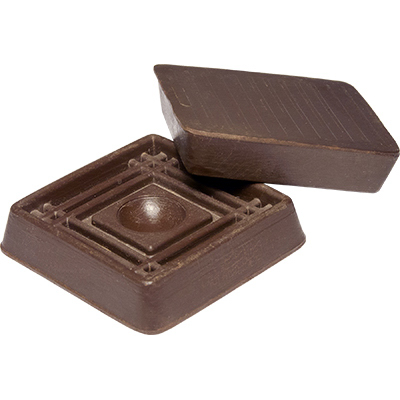 235946 0.62 in. TruGuard Square Rubber Cup, Brown - Pack of 4