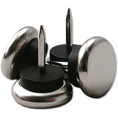 0.87 in. Metal Gray Glides - Pack of 4