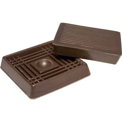 2.06 in. TG Square Brown Rubber Cup - Pack of 4