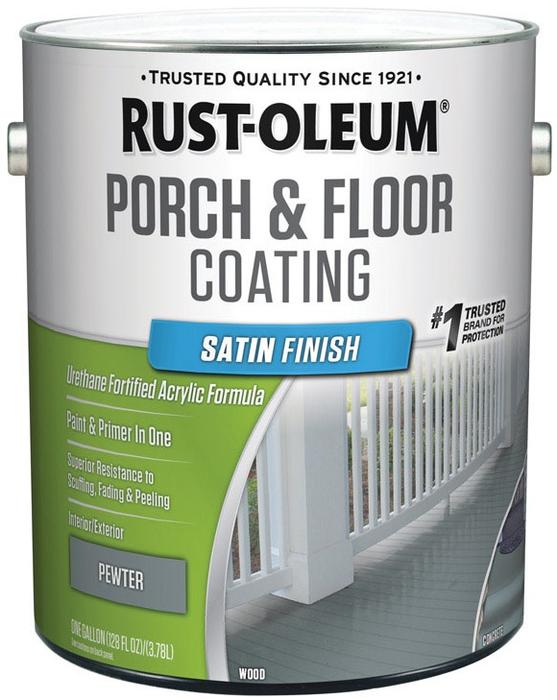 1 gal Floor Coating, Satin Finish, Pewter, Water Base