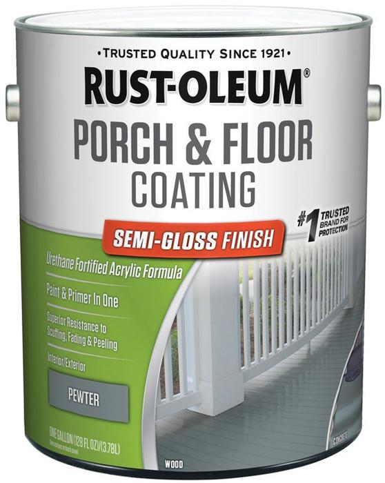 1 gal Floor Coating, Semi-Gloss Finish, Pewter, Water Base