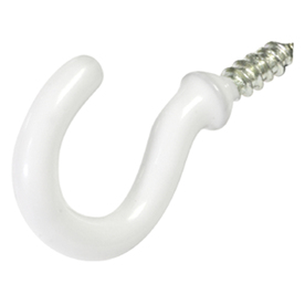 1.25 in. Vinyl Cup Hook - White   Pack of 4