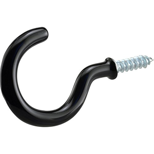 2.25 in. Black Cup Hooks   Pack of 4