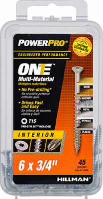 HILLMAN Power Pro No. 6 Ga. X 3/4 in. L Star Flat Head Coarse Multi-Material Screws
