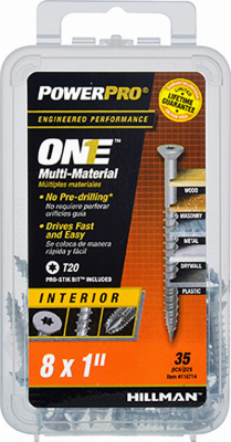 HILLMAN Power Pro No. 8 Ga. X 1 in. L Star Flat Head Coarse Multi-Material Screws
