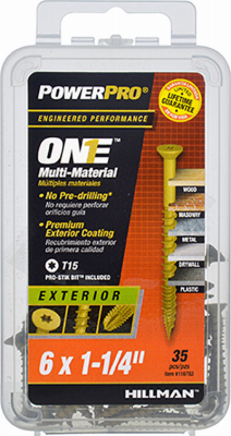 240665 6 x 1.25 in. Exterior Flat Head One Screw - Bronze Epoxy   Pack of 5