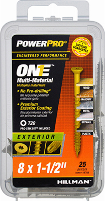 8 x 1.5 in. Exterior Flat Head One Screw - Bronze Epoxy   25 Screws