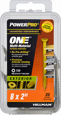 8 x 2 in. Exterior Flat Head One Screw - Bronze Epoxy Pack of 5