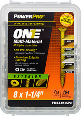 Multi-Material Screw POWERPRO ONE No. 8 X 1-1/4" L Star Flat Head 1 lb Bronze, 194PK