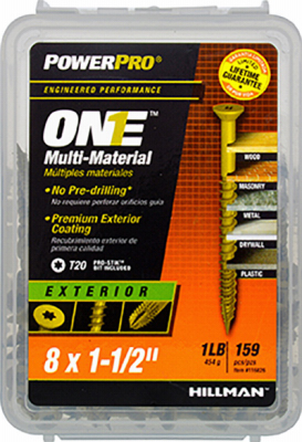 8 x 1.5 in. Exterior Flat Head One Screw - Bronze Epoxy - Pack of 164