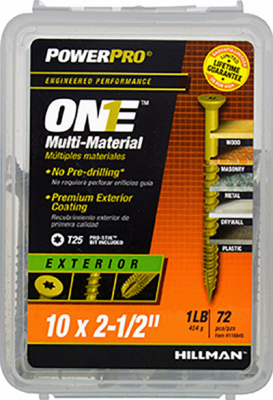 Multi-Material Screw POWERPRO ONE No. 10 X 2-1/2" L Star Flat Head 1 lb Bronze, 78PK