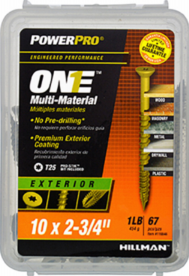 HILLMAN Power Pro No. 10 Ga. X 2-3/4 in. L Star Flat Head Coarse Multi-Material Screws