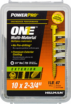 10 x 2.75 in. Exterior Hex Washer Head One Screw - Bronze Epoxy, Pack of 65