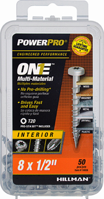 8 x 0.5 in. Interior Pan Head One Screw - Zinc, Pack of 50