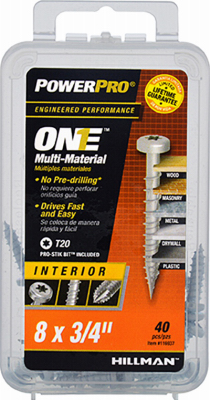 240691 8 x 0.75 in. Interior Pan Head One Screw - Zinc   Pack of 5