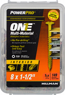 HILLMAN Power Pro No. 8 Ga. X 1-1/2 in. L Star Wafer Head Coarse Multi-Material Screws