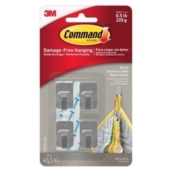 Picture of 3M 243235 Stainless Steel Hooks with 5 Strips - Small&#44; Pack of 4