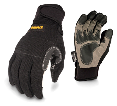 Radians 242568 Dewalt General Utility Synthetic Leather Palm Work Glove - Black; Extra Large