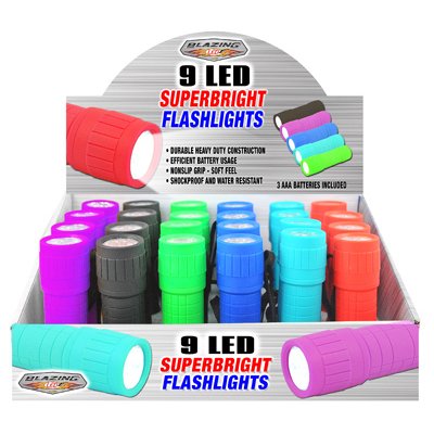 9 LED Super Bright Flashlight - Assorted Color