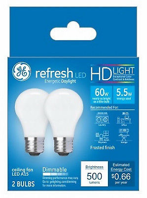 5.5W A15 Shape Daylight Light Color White Bulb - Pack of 2